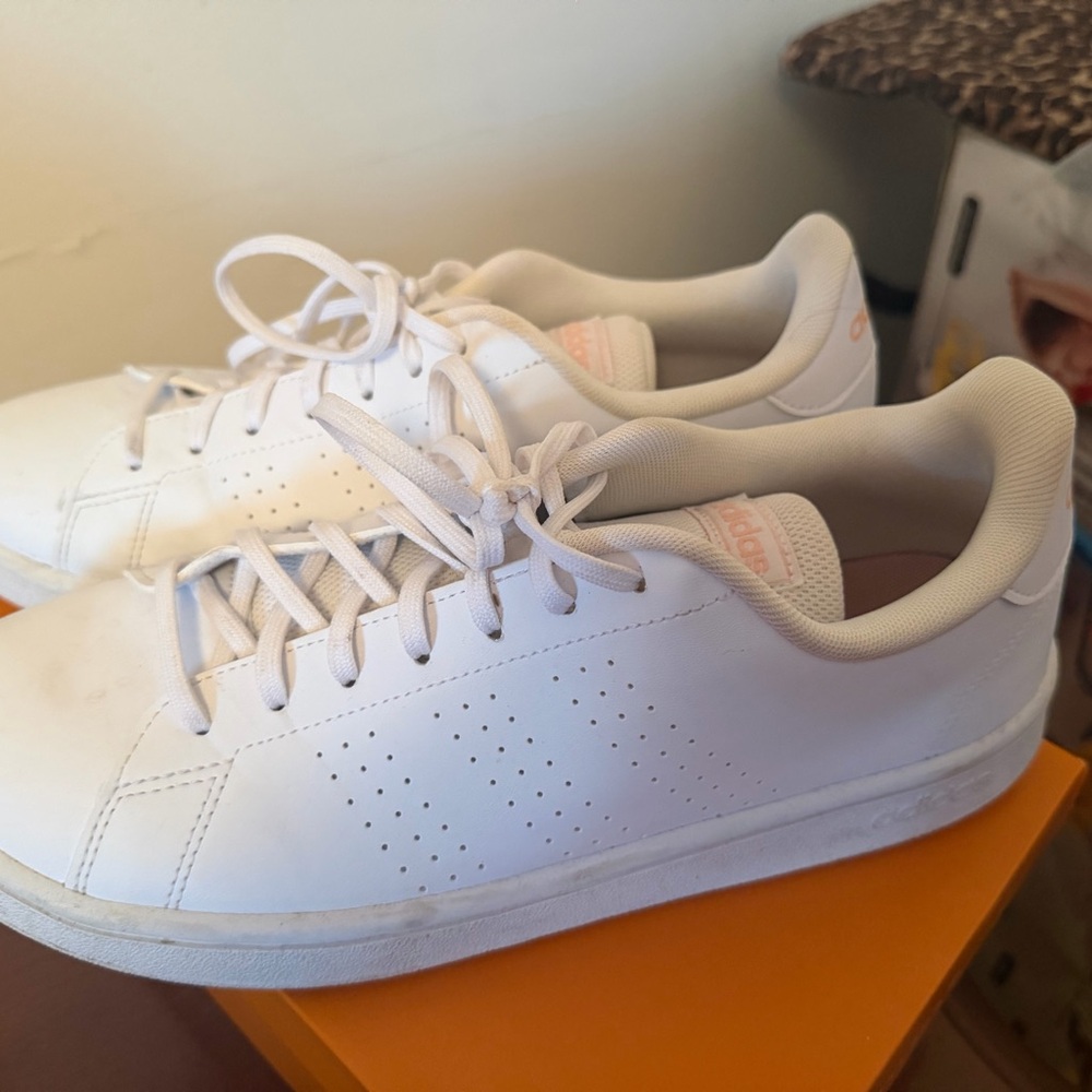 Adidas White and Pink Casual Sneakers